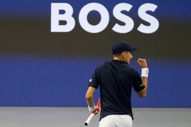February 3, 2025, Frisco, Texas, USA: MATTEO ARNALDI (ITA) reacts in a singles match during day three of the 2025 Dallas Open at the Star in Frisco, TX. Arnaldi defeated Eubanks, 6:3, 6:4 Frisco USA - ZUMAh193 20250203_zsp_h193_009 Copyright: xDanielxMcGregor-Huyerx