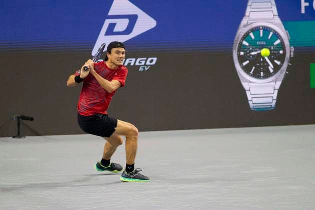 February 3, 2025, Frisco, Texas, USA: TARO DANIEL (USA) uses a backhand in a singles match during day three of the 2025 Dallas Open at the Star in Frisco, TX. Tiafoe defeated Daniel, 6:1, 3:6, 6:4. Frisco USA - ZUMAh193 20250203_zsp_h193_049 Copyright: xDanielxMcGregor-Huyerx