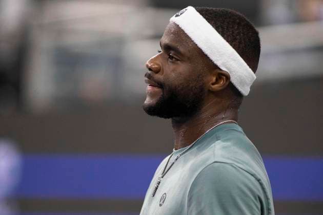 February 3, 2025, Frisco, Texas, USA: FRANCIS TIAFOE (USA) looks on in a singles match during day three of the 2025 Dallas Open at the Star in Frisco, TX. Tiafoe defeated Daniel, 6:1, 3:6, 6:4. Frisco USA - ZUMAh193 20250203_zsp_h193_051 Copyright: xDanielxMcGregor-Huyerx