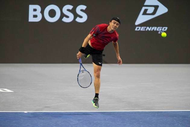 February 3, 2025, Frisco, Texas, USA: TARO DANIEL (USA) serves in a singles match during day three of the 2025 Dallas Open at the Star in Frisco, TX. Tiafoe defeated Daniel, 6:1, 3:6, 6:4. Frisco USA - ZUMAh193 20250203_zsp_h193_056 Copyright: xDanielxMcGregor-Huyerx