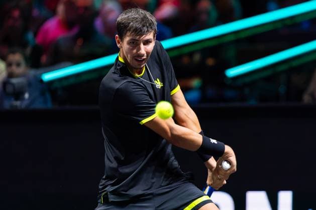 2025-02-04 ABN AMRO Open Day One ROTTERDAM, NETHERLANDS - FEBRUARY 4: Alexei Popyrin of Australia in action during Day One of the ABN AMRO Open at Rotterdam Ahoy on February 4, 2025 in Rotterdam, Netherlands. (Photo by Joris Verwijst BSR Agency) Rotterdam Netherlands Content not available for redistribution in The Netherlands directly or indirectly through any third parties. Copyright: xBSRxAgencyx