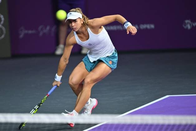 Transylvania Open 2025 Julia Grabher of Austria in action against Anastasia Potapova during the WTA, Tennis Damen Tour Transylvania Open single match, in Cluj Napoca, Monday 04 February 2025. Alex Nicodim Imago Images Copyright: xAlexxNicodimx