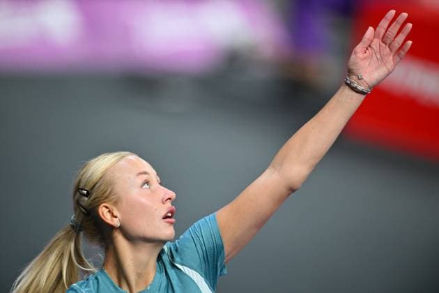 Transylvania Open 2025 Anastasia Potapova in action against Julia Grabher of Austria during the WTA, Tennis Damen Tour Transylvania Open single match, in Cluj Napoca, Monday 04 February 2025. Alex Nicodim Imago Images Copyright: xAlexxNicodimx