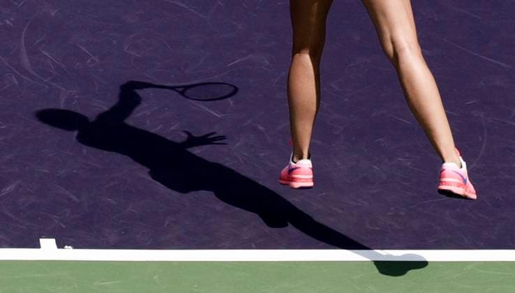 WTA, Tennis Damen Mumbai Open 2025 A shadow of tennis player Jil Teikmann is seen in action during round 32 of the Mumbai Open, WTA 125 tour, in Mumbai, India, on February 4, 2025. Mumbai India  Copyright: xIndranilxAdityax originalFilename:aditya-notitle250204_npphv.jpg