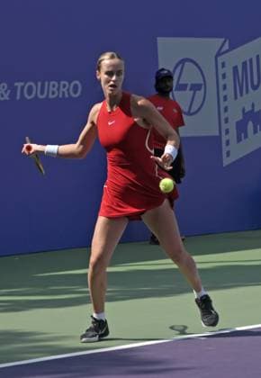 WTA, Tennis Damen Mumbai Open 2025 Tennis player Tina Smith competes during round 32 of the Mumbai Open, WTA 125 tour, in Mumbai, India, on February 4, 2025. Mumbai India  Copyright: xIndranilxAdityax originalFilename:aditya-notitle250204_npioA.jpg