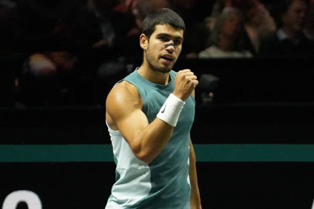 TENNIS - ABN AMRO OPEN 2025 Carlos Alcaraz of Espagne during the ABN AMRO Open 2025, ATP, Tennis Herren 500 Tennis 16 eme Finale event on 4 January 2025 in Rotterdam, Netherlands - Photo Laurent Lairys PsnewZ RotterdamNetherlands  Copyright: xLaurentxLairysx