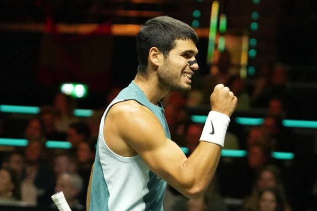 ABN AMRO OPEN 2025 - Rotterdam Carlos Alcaraz of Espagne during the ABN AMRO Open 2025, ATP, Tennis Herren 500 Tennis 16 eme Finale event on 4 January 2025 in Rotterdam, Netherlands - Photo Laurent Lairys ABACAPRESS.COM Rotterdam Netherlands  Copyright: xLairysxLaurent ABACAx