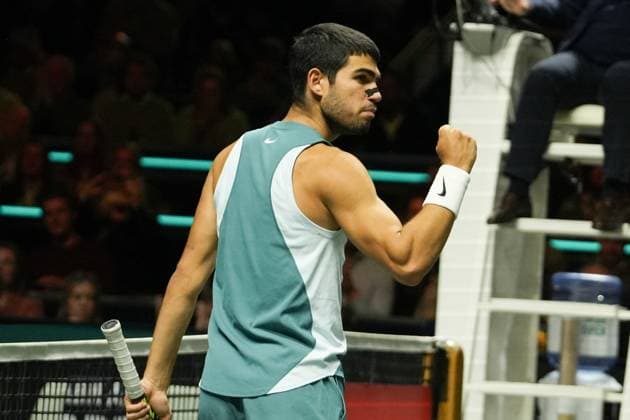 ABN AMRO OPEN 2025 - Rotterdam Carlos Alcaraz of Espagne during the ABN AMRO Open 2025, ATP, Tennis Herren 500 Tennis 16 eme Finale event on 4 January 2025 in Rotterdam, Netherlands - Photo Laurent Lairys ABACAPRESS.COM Rotterdam Netherlands  Copyright: xLairysxLaurent ABACAx