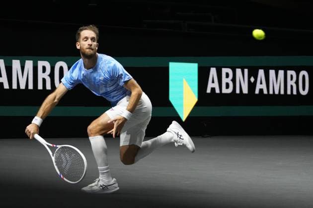 TENNIS - ABN AMRO OPEN 2025 Laurent Lairys MAXPPP - Contant Lestienne of France during the ABN AMRO Open 2025, ATP, Tennis Herren 500 Tennis 16 eme Finale event on 5 January 2025 in Rotterdam, Netherlands - Photo Laurent Lairys MAXPPP Rotterdam Netherlands  Copyright: xMAXPPPxLaurentxLairysx LLR202502054996 LLR202502054996