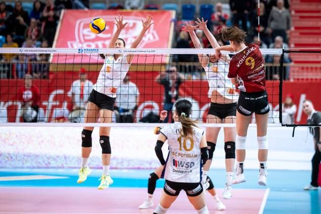 CEV Challenge Cup semi-final SC Potsdam Roma Volley 05 02 2025 CEV Challenge Cup SC Potsdam Roma Volley 9 SCP Anna Koulberg Copyright: xBEAUTIFULxSPORTS NicolxMarschallx