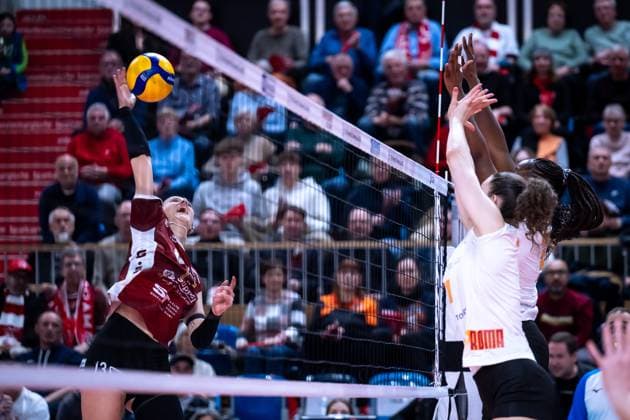 CEV Challenge Cup semi-final SC Potsdam Roma Volley 05 02 2025 CEV Challenge Cup SC Potsdam Roma Volley 13 SCP Lara Darowski Copyright: xBEAUTIFULxSPORTS NicolxMarschallx