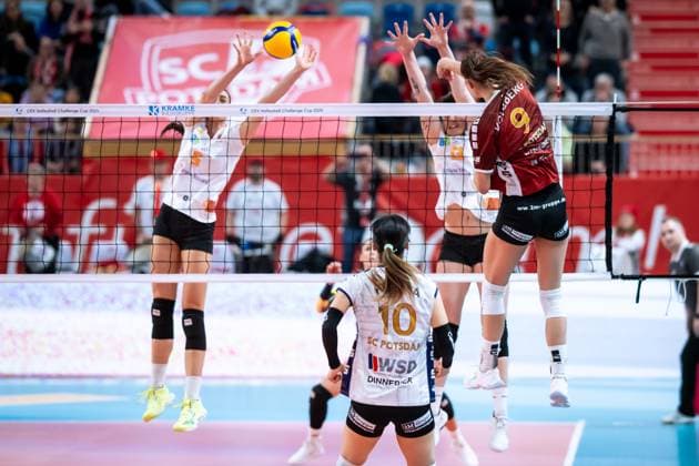 CEV Challenge Cup semi-final SC Potsdam Roma Volley 05 02 2025 CEV Challenge Cup SC Potsdam Roma Volley 9 SCP Anna Koulberg Copyright: xBEAUTIFULxSPORTS NicolxMarschallx