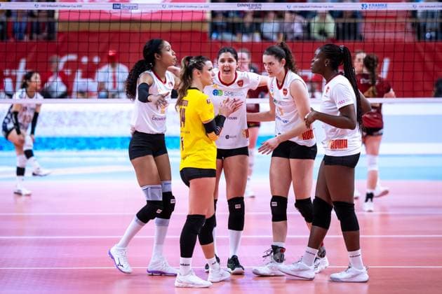 CEV Challenge Cup semi-final SC Potsdam Roma Volley 05 02 2025 CEV Challenge Cup SC Potsdam Roma Volley 17 Roma Sla ana Mirkovi Copyright: xBEAUTIFULxSPORTS NicolxMarschallx