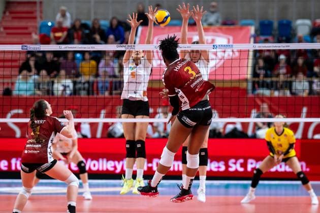 CEV Challenge Cup semi-final SC Potsdam Roma Volley 05 02 2025 CEV Challenge Cup SC Potsdam Roma Volley 3 SCP Danielle Harbin Copyright: xBEAUTIFULxSPORTS NicolxMarschallx