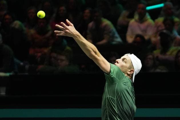 TENNIS - ABN AMRO OPEN 2025 Laurent Lairys MAXPPP - Tallon Griekspoor of Pays-Bas during the ABN AMRO Open 2025, ATP, Tennis Herren 500 Tennis 16 eme Finale event on 5 FEBRUARY 2025 in Rotterdam, Netherlands - Photo Laurent Lairys MAXPPP Rotterdam Netherlands  Copyright: xMAXPPPxLaurentxLairysx LLR202502056410 LLR202502056410