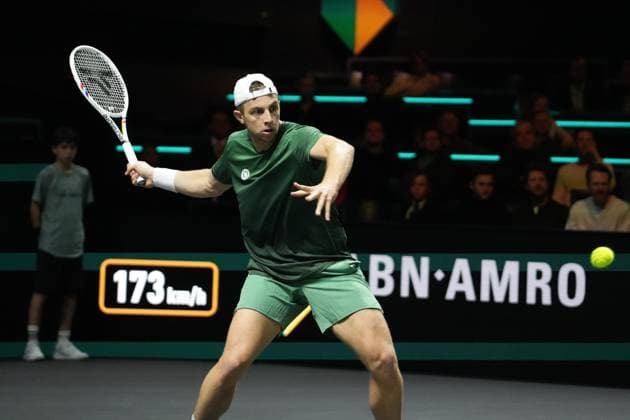 TENNIS - ABN AMRO OPEN 2025 Laurent Lairys MAXPPP - Tallon Griekspoor of Pays-Bas during the ABN AMRO Open 2025, ATP, Tennis Herren 500 Tennis 16 eme Finale event on 5 FEBRUARY 2025 in Rotterdam, Netherlands - Photo Laurent Lairys MAXPPP Rotterdam Netherlands  Copyright: xMAXPPPxLaurentxLairysx LLR202502056417 LLR202502056417