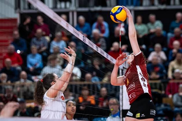CEV Challenge Cup semi-final SC Potsdam Roma Volley 05 02 2025 CEV Challenge Cup SC Potsdam Roma Volley 4 SCP Jenna Ewert Copyright: xBEAUTIFULxSPORTS NicolxMarschallx