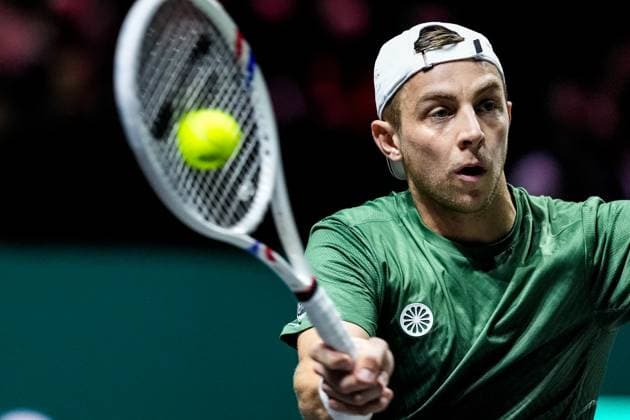 ROTTERDAM, NETHERLANDS - FEBRUARY 5: Tallon Griekspoorof the Netherlands plays a forehand in his Men s Singles First Round match against Matteo Berrettini of Italy during day three of the ABN AMRO Open at the Rotterdam Ahoy on February 5, 2025 in Rotterdam, Netherlands. (Photo by Rene Nijhuis) SPO  Copyright: xRenexNijhuis