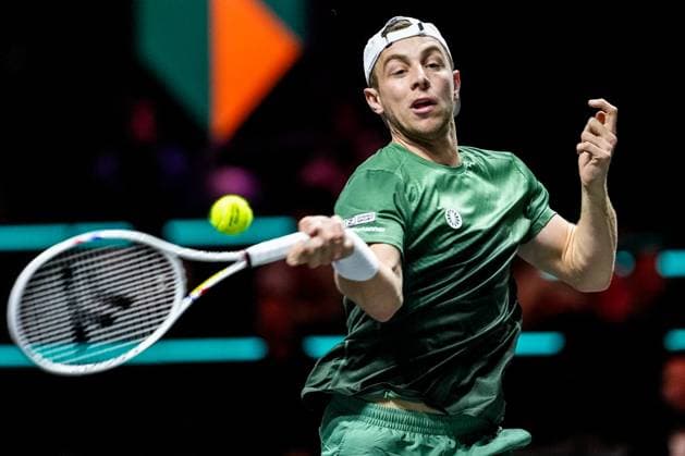 ROTTERDAM, NETHERLANDS - FEBRUARY 5: Tallon Griekspoorof the Netherlands plays a forehand in his Men s Singles First Round match against Matteo Berrettini of Italy during day three of the ABN AMRO Open at the Rotterdam Ahoy on February 5, 2025 in Rotterdam, Netherlands. (Photo by Rene Nijhuis) SPO  Copyright: xRenexNijhuis