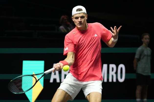 TENNIS - ABN AMRO OPEN 2025 Laurent Lairys MAXPPP - Jakub MenÅ¡ik of TchÃ quie during the ABN AMRO Open 2025, ATP, Tennis Herren 500 Tennis 8eme finale event on 6 February 2025 in Rotterdam, Netherlands - Photo Laurent Lairys MAXPPP Rotterdam Netherlands  Copyright: xMAXPPPxLaurentxLairysx LLR202502067286 LLR202502067286