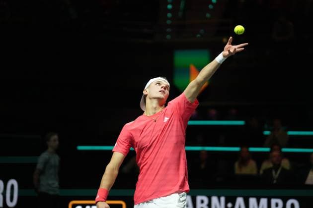 TENNIS - ABN AMRO OPEN 2025 Laurent Lairys MAXPPP - Jakub MenÅ¡ik of TchÃ quie during the ABN AMRO Open 2025, ATP, Tennis Herren 500 Tennis 8eme finale event on 6 February 2025 in Rotterdam, Netherlands - Photo Laurent Lairys MAXPPP Rotterdam Netherlands  Copyright: xMAXPPPxLaurentxLairysx LLR202502067289 LLR202502067289