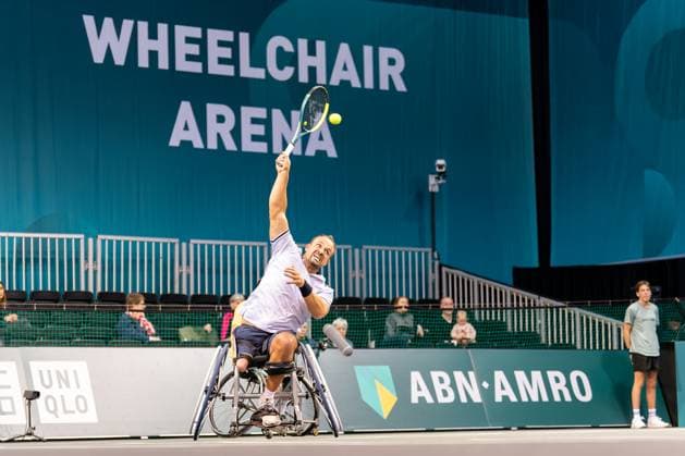 2025-02-06 ABN AMRO Open Day Four ROTTERDAM, NETHERLANDS - FEBRUARY 6: Tom Egberink of the Netherlands in action during Day Four of the ABN AMRO Open at Rotterdam Ahoy on February 6, 2025 in Rotterdam, Netherlands. (Photo by Joris Verwijst BSR Agency) Rotterdam Netherlands Content not available for redistribution in The Netherlands directly or indirectly through any third parties. Copyright: xBSRxAgencyx