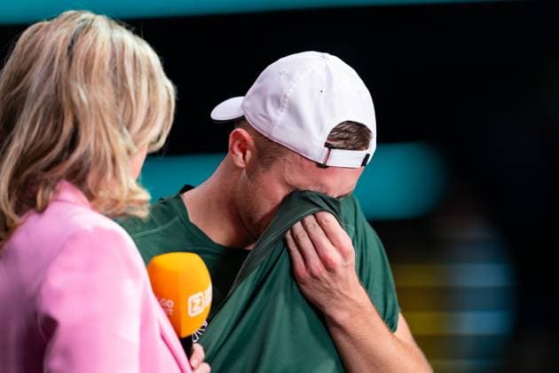 2025-02-06 ABN AMRO Open Day Four ROTTERDAM, NETHERLANDS - FEBRUARY 6: Tallon Griekspoor of the Netherlands looks dejected during Day Four of the ABN AMRO Open at Rotterdam Ahoy on February 6, 2025 in Rotterdam, Netherlands. (Photo by Joris Verwijst BSR Agency) Rotterdam Netherlands Content not available for redistribution in The Netherlands directly or indirectly through any third parties. Copyright: xBSRxAgencyx