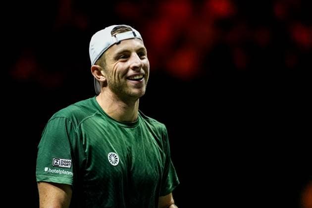 ROTTERDAM, NETHERLANDS - FEBRUARY 6: Tallon Griekspoor of the Netherlands reacts in his Men s Singles Second Round match against Stefanos Tsitsipas of Greece during day four of the ABN AMRO Open at the Rotterdam Ahoy on February 6, 2025 in Rotterdam, Netherlands. (Photo by Rene Nijhuis) SPO  Copyright: xRenexNijhuis