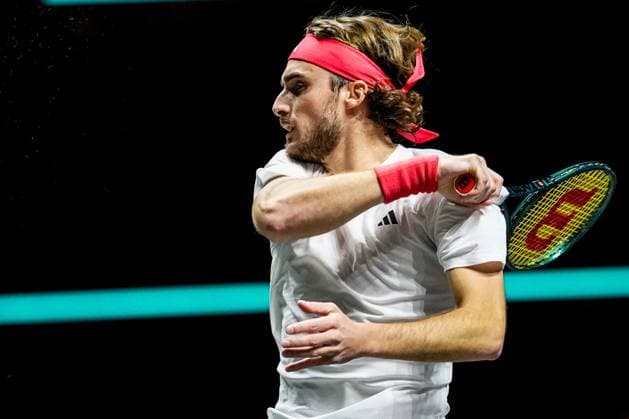 ROTTERDAM, NETHERLANDS - FEBRUARY 6: Stefanos Tsitsipas of Greece plays a forehand in his Men s Singles Second Round match against Tallon Griekspoor of the Netherlands during day four of the ABN AMRO Open at the Rotterdam Ahoy on February 6, 2025 in Rotterdam, Netherlands. (Photo by Rene Nijhuis) SPO  Copyright: xRenexNijhuis