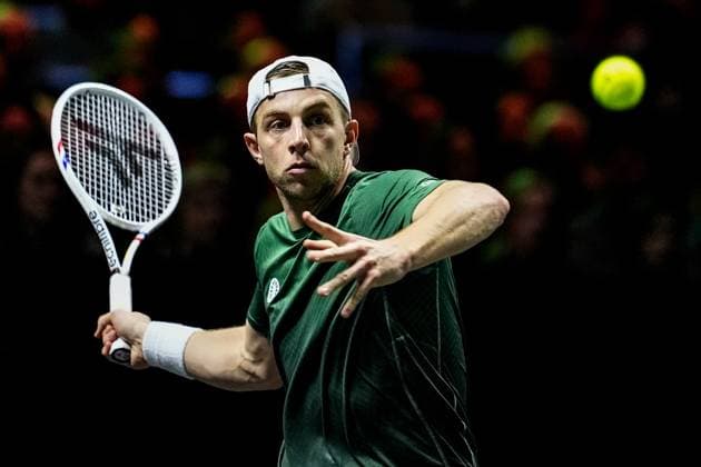 ROTTERDAM, NETHERLANDS - FEBRUARY 6: Tallon Griekspoor of the Netherlands plays a forehand in his Men s Singles Second Round match against Stefanos Tsitsipas of Greece during day four of the ABN AMRO Open at the Rotterdam Ahoy on February 6, 2025 in Rotterdam, Netherlands. (Photo by Rene Nijhuis) SPO  Copyright: xRenexNijhuis