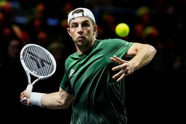 ROTTERDAM, NETHERLANDS - FEBRUARY 6: Tallon Griekspoor of the Netherlands plays a forehand in his Men s Singles Second Round match against Stefanos Tsitsipas of Greece during day four of the ABN AMRO Open at the Rotterdam Ahoy on February 6, 2025 in Rotterdam, Netherlands. (Photo by Rene Nijhuis) SPO  Copyright: xRenexNijhuis