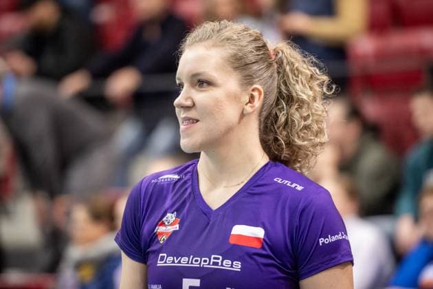 Agnieszka Korneluk KS DevelopRes Rzeszow, 05 GER, Allianz MTV Stuttgart vs KS DevelopRes Rzeszow, Volleyball, CEV Volleyball Champions League, Volleyball CL, VCL, Final round, round of 16, 2024 2025 season, 06 02 2025 GER, Allianz MTV Stuttgart vs KS DevelopRes Rzeszow, Volleyball, CEV Volleyball Champions League, Volleyball CL, VCL, Final round, round of 16, 2024 2025 season, 06 02 2025 Stuttgart Copyright: xSandyxDinkelackerx EP_SDR