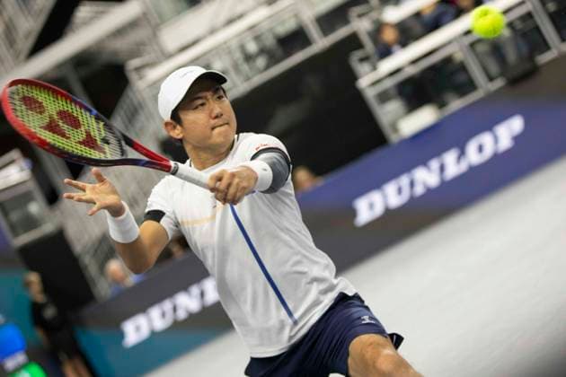 February 6, 2025, Frisco, Texas, USA: YOSHIHITO NISHIOKA (JAP) uses a forehand in a singles match against FRANCIS TIAFOE (USA) during day six of the 2025 Dallas Open at the Star in Frisco, TX. YOSHIHITO NISHIOKA (JPN) defeated FRANCIS TIAFOE (USA), 3:6, 6:4, 6:4. Frisco USA - ZUMAh193 20250206_zsp_h193_009 Copyright: xDanielxMcGregor-Huyerx