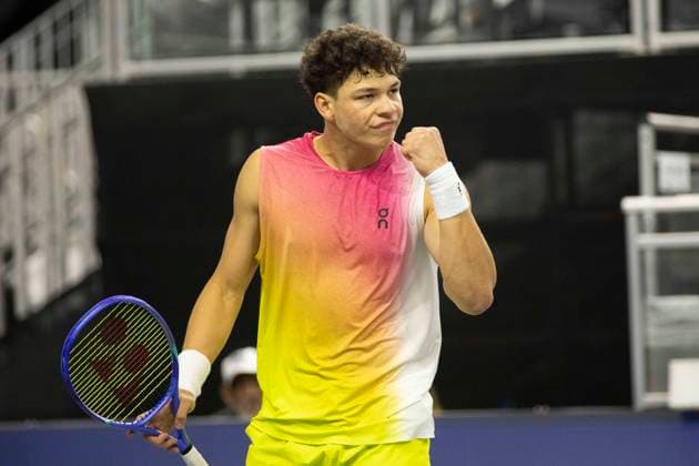 February 6, 2025, Frisco, Texas, USA: BEN SHELTON (USA) reacts in singles match against JAUME MUNAR (ESP) during day six of the 2025 Dallas Open at the Star in Frisco, TX. JUAME MUNAR(ESP) defeated BEN SHELTON (USA), 6-2, 7:6. Frisco USA - ZUMAh193 20250206_zsp_h193_034 Copyright: xDanielxMcGregor-Huyerx