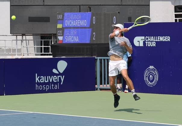 Chennai Open 2025: Oleksandr OVCHARENKO (UKR) vs Dalibor SVRCINA (CZE) Dalibor SVRCINA (CZE) In action Chennai SDAT Stadium INDIA Copyright: xSeshadrixSukumarx