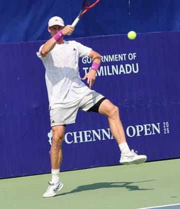 Chennai Open 2025: Billy HARRIS (GBR) vs Timofey SKATOV (KAZ) Billy HARRIS 6-,7-6 Entered Semi Finals Chennai SDAT Stadium INDIA Copyright: xSeshadrixSukumarx
