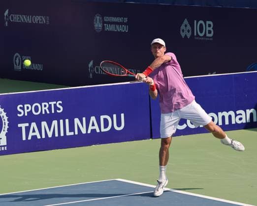 Chennai Open 2025: Billy HARRIS (GBR) vs Timofey SKATOV (KAZ) Billy HARRIS 6-,7-6 Entered Semi Finals Chennai SDAT Stadium INDIA Copyright: xSeshadrixSukumarx