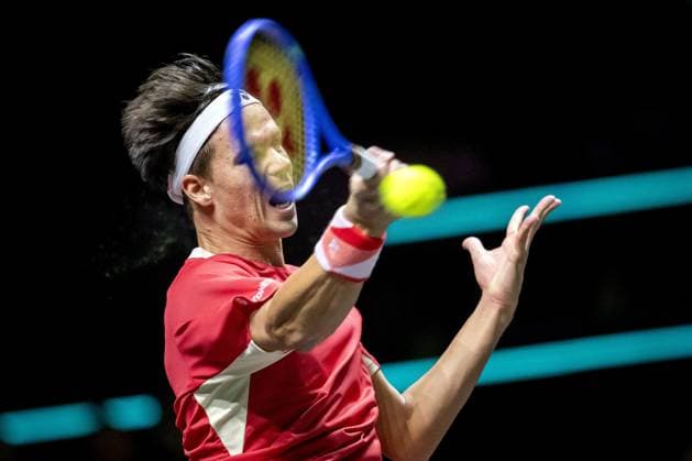 ROTTERDAM - Daniel Altmaier (GER) in action against Alex de Minaur (AUS) on the fifth day of the ABN AMRO Open tennis tournament in Ahoy. ANP SANDER KONIN ABN AMRO Open - Day Five 2025 xVIxANPxSportx xxANPxIVx 519327443 originalFilename: 519327443.jpg