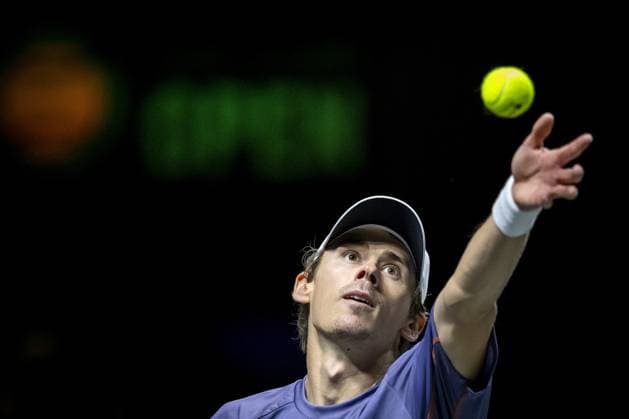 ROTTERDAM - Alex de Minaur (AUS) in action against Daniel Altmaier (GER)vop the fifth day of the ABN AMRO Open tennis tournament in Ahoy. ANP SANDER KING ABN AMRO Open - Day Five 2025 xVIxANPxSportx xxANPxIVx 519327457 originalFilename: 519327457.jpg