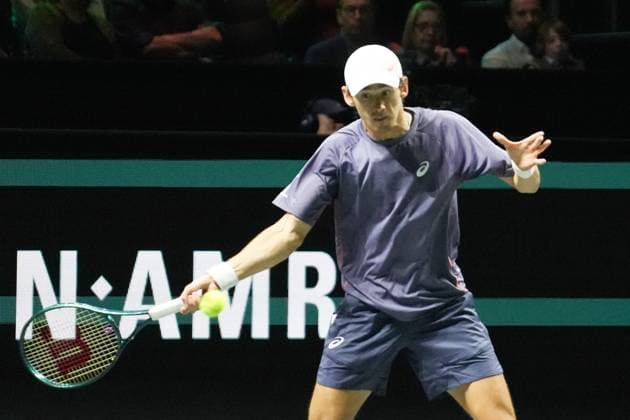 TENNIS - ABN AMRO OPEN 2025 Laurent Lairys MAXPPP - Alex de Minaur of Australia during the ABN AMRO Open 2025, ATP, Tennis Herren 500 Tennis 1 4 finale event on 7 February 2025 in Rotterdam, Netherlands - Photo Laurent Lairys MAXPPP Rotterdam Netherlands  Copyright: xMAXPPPxLaurentxLairysx LLR202502070755 LLR202502070755