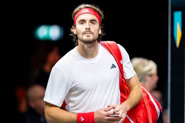 2025-02-07 ABN AMRO Open Day Five ROTTERDAM, NETHERLANDS - FEBRUARY 7: Stefanos Tsitsipas of Greece looks dejected during Day Five of the ABN AMRO Open at Rotterdam Ahoy on February 7, 2025 in Rotterdam, Netherlands. (Photo by Joris Verwijst BSR Agency) Rotterdam Netherlands Content not available for redistribution in The Netherlands directly or indirectly through any third parties. Copyright: xBSRxAgencyx
