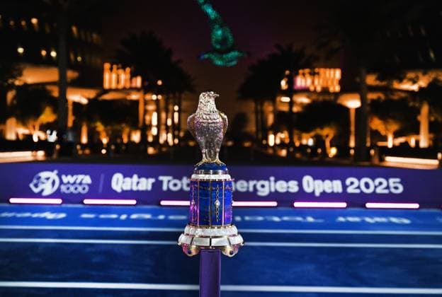 Qatar TotalEnergies Open 2025 Aryna Sabalenka BLR , Iga Swiatek POL Photostunt in Lusail