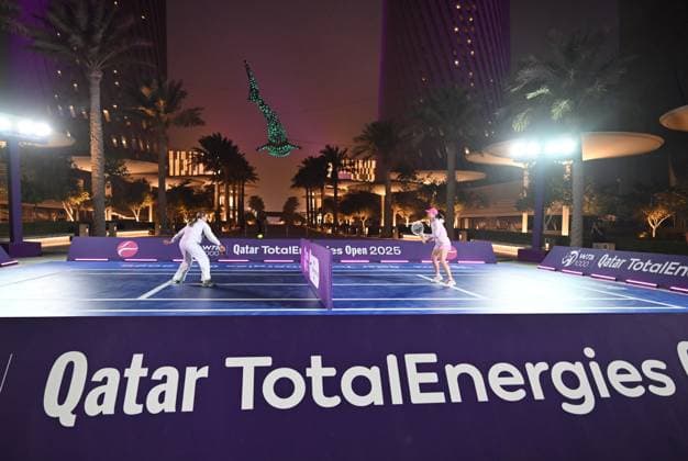 Qatar TotalEnergies Open 2025 Aryna Sabalenka BLR , Iga Swiatek POL Photostunt in Lusail