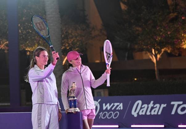 Tennis, WTA tournament in Doha, press conference with Sabalenka and Swiatek
