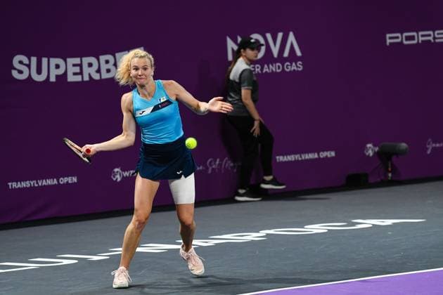 Transylvania Open 2025 - WTA, Tennis Damen 250 Tournament - Day 5 - Quarterfinals Katerina Siniakova competes during the quarterfinals of the Transylvania Open 2025, a WTA250 Tournament, at BT Arena in Cluj-Napoca, Romania, on February 7, 2025 Cluj-Napoca Romania  Copyright: xFlaviuxBuboix originalFilename:buboi-notitle250207_np5Hk.jpg