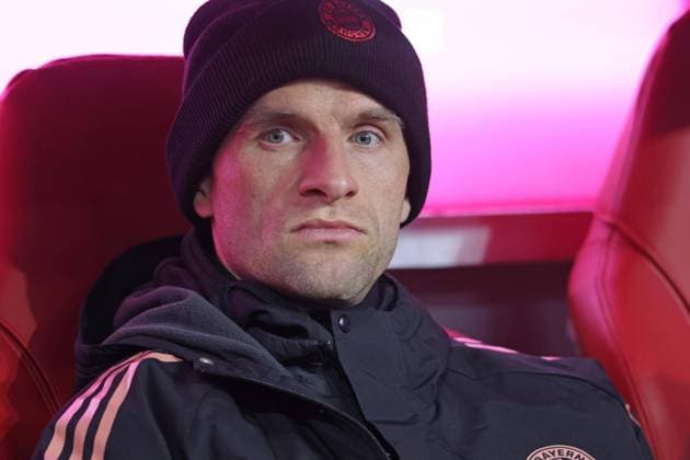 25 Thomas Müller FCB portrait, portrait, substitute player, bench, substitute bench, football 1 BL FC Bayern Munich SV Werder Bremen 07 02 2025 Allianz Arena PHOTO Mladen Lackovic LakoPress