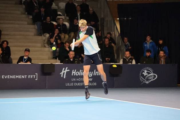 TENNIS : Play In Challenger Lille 2025 - ATP, Tennis Herren 125 Challenger Tour - 07 02 2025 Alexander BLOCKX (Belgique) au Play In Challenger Lille 2025, ATP 125 Challenger Tour, le 7 fÃ vrier 2025  Copyright: xLaurentxSANSONx xPsnewZx