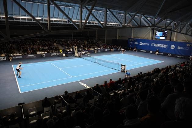 TENNIS : Play In Challenger Lille 2025 - ATP, Tennis Herren 125 Challenger Tour - 07 02 2025 Lucas POUILLE (France) et Alexander BLOCKX (Belgique) au Play In Challenger Lille 2025, ATP 125 Challenger Tour, le 7 fÃ vrier 2025  Copyright: xLaurentxSANSONx xPsnewZx