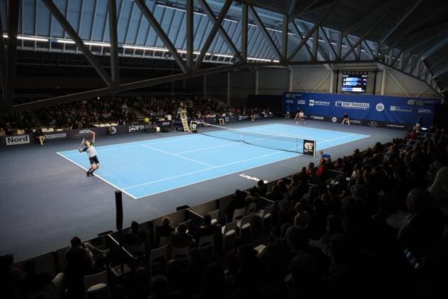 TENNIS : Play In Challenger Lille 2025 - ATP, Tennis Herren 125 Challenger Tour - 07 02 2025 Lucas POUILLE (France) et Alexander BLOCKX (Belgique) au Play In Challenger Lille 2025, ATP 125 Challenger Tour, le 7 fÃ vrier 2025  Copyright: xLaurentxSANSONx xPsnewZx