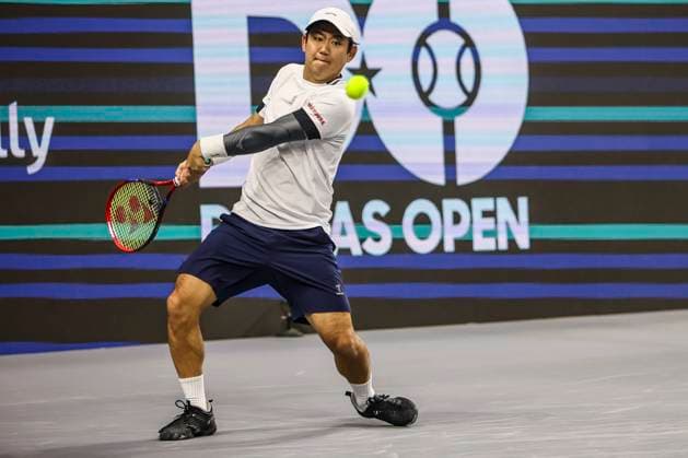February 7, 2025, Frisco, Texas, USA: YOSHIHITO NISHIOKA (JPN) in action against Casper Ruud (NOR) during the quarterfinals of the ATP, Tennis Herren Dallas Open at Ford Center at The Star. RUUD wins 7:5, 3:2 after NISHIOKA retired. Frisco USA - ZUMAf180 20250207_zsp_f180_019 Copyright: xMarkxFannx